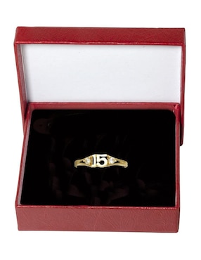 Anillo Horoz 10 k de oro zirconia pulido