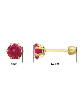 Broqueles redondos Horoz de oro con acabado brillante zirconia
