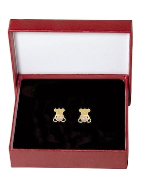 Broqueles de oso Horoz de oro con acabado brillante zirconia