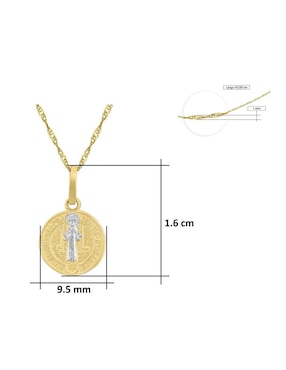 Medalla y cadena Horoz de oro 10 K