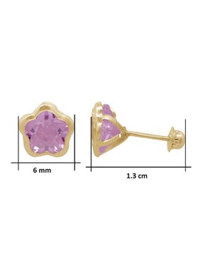 Broqueles de flor Horoz de oro con acabado brillante zirconia