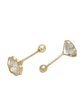Broqueles de flor Horoz de oro con acabado diamantado zirconia