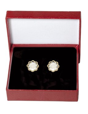Broqueles de flor Horoz de oro con acabado diamantado zirconia