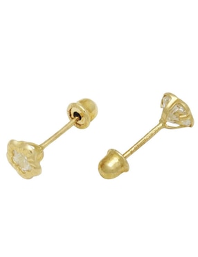Broqueles de flor Horoz de oro con acabado diamantado zirconia