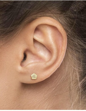 Broqueles de flor Horoz de oro con acabado diamantado zirconia