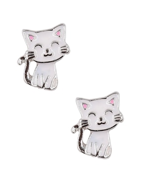 Aretes Cortos De Gato Claire's Con Acabado Brillante