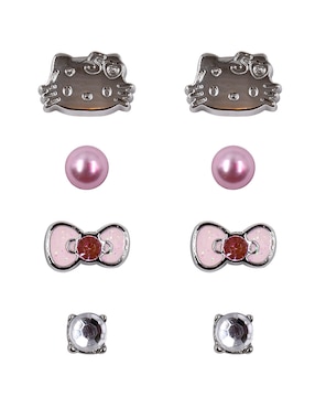 Set De Aretes Hello Kitty Claire's Con Acabado Brillante