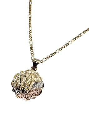 Medalla y cadena virgen de guadalupe Limerence By Claudia Herrera de oro laminado 14 K