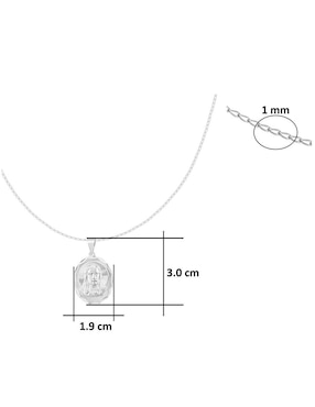 Medalla y cadena Jesús de Nazaret ovalada Horoz de plata P 925