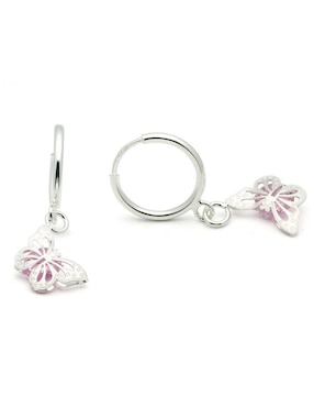 Aretes de mariposa Horoz de plata P 925 con acabado brillante zirconia