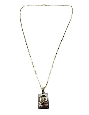 Medalla y cadena cristo cuadrada Limerence By Claudia Herrera Católica de oro laminado 14 K