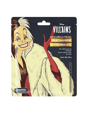 Mascarilla Facial Individual De Niacinamida (vitamina B3) Cruella Para Tonificar Disney 30 G