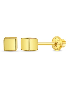 Broqueles cuadrados In Season Jewelry de oro con acabado brillante