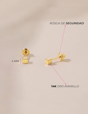 Broqueles cuadrados In Season Jewelry de oro con acabado brillante