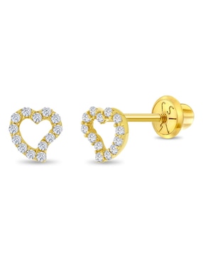 Broqueles de corazón In Season Jewelry de oro con acabado brillante
