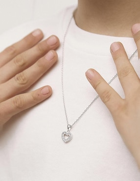Medalla y cadena de corazón In Season Jewelry de plata P 925