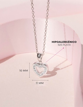 Medalla y cadena de corazón In Season Jewelry de plata P 925