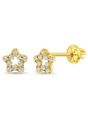 Broqueles de estrella In Season Jewelry de oro con acabado brillante