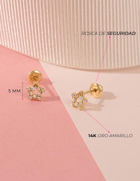 Broqueles de estrella In Season Jewelry de oro con acabado brillante