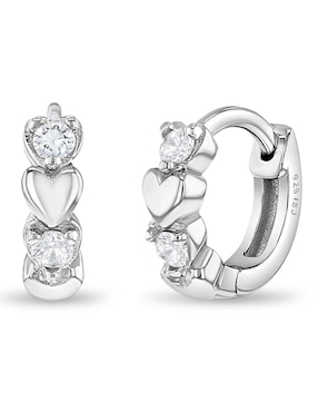 Aretes de corazón In Season Jewelry de plata P 925 con acabado brillante