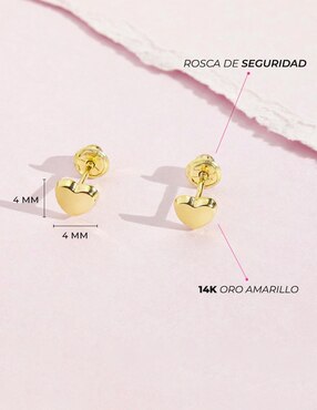 Broqueles de corazón In Season Jewelry de oro con acabado brillante