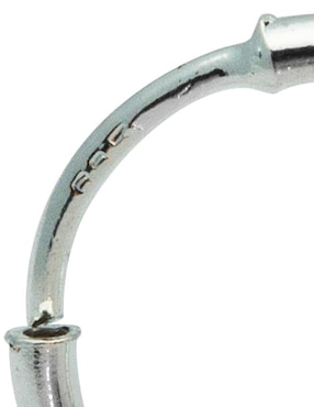 Aretes redondos Horoz de plata P 925 con acabado brillante zirconia