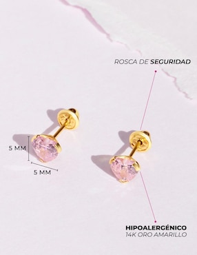 Broqueles de corazón In Season Jewelry de oro amarillo 14 K con acabado brillante