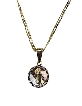 Medalla y cadena san benito Limerence By Claudia Herrera de oro laminado 14 K