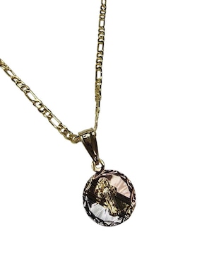 Medalla y cadena san benito Limerence By Claudia Herrera de oro laminado 14 K