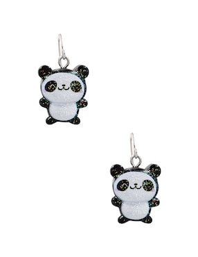 Aretes de panda Claire´S con acabado brillante