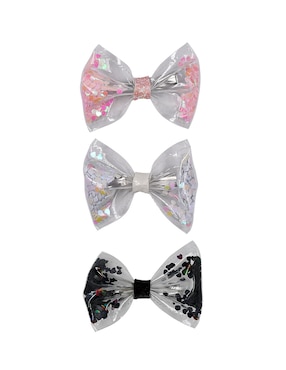 Set de 3 piezas moños para cabello Claire´s con aplicación de glitter