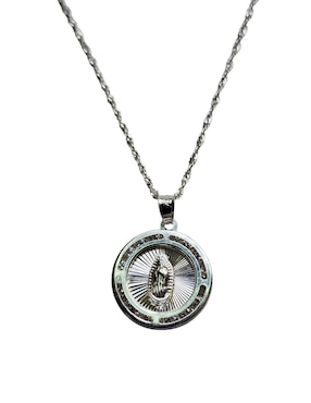 Medalla y cadena Virgen de Guadalupe Limerence By Claudia Herrera de plata P 925