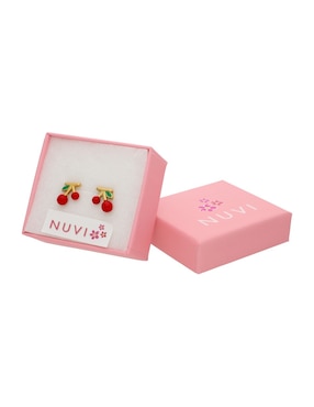 Broqueles de cereza Nuvi con acabado brillante