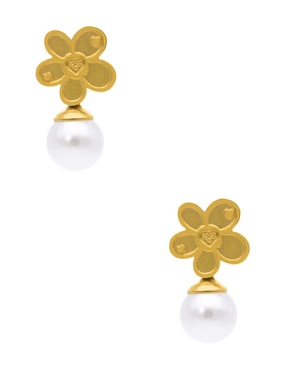 Broqueles de flor Nuvi con acabado pulido