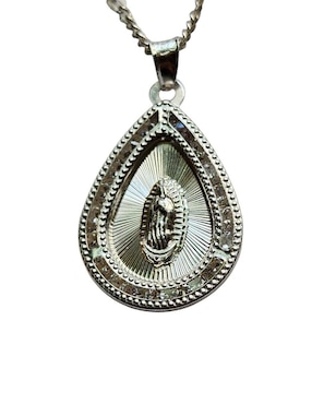 Medalla y cadena virgen de guadalupe de gota Limerence By Claudia Herrera de plata P 925