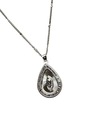 Medalla y cadena virgen de guadalupe de gota Limerence By Claudia Herrera de plata P 925