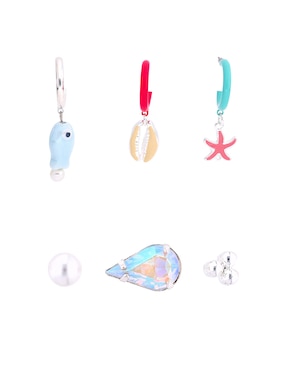 Set de aretes That'S It con acabado brillante