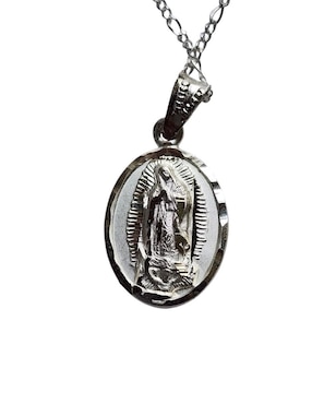 Medalla y cadena San Judas Tadeo ovalada Limerence By Claudia Herrera Doble Vista de plata P 925