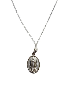 Medalla y cadena San Judas Tadeo ovalada Limerence By Claudia Herrera Doble Vista de plata P 925