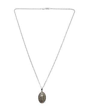 Medalla y cadena San Judas Tadeo ovalada Limerence By Claudia Herrera Doble Vista de plata P 925