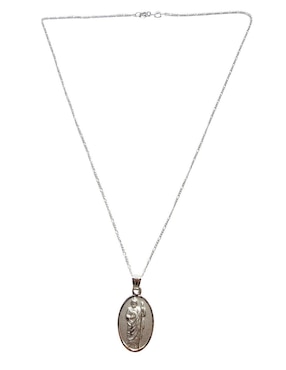 Medalla y cadena San Judas Tadeo ovalada Limerence By Claudia Herrera de plata P 925