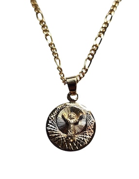 Medalla y cadena Limerence By Claudia Herrera de oro laminado 14 K