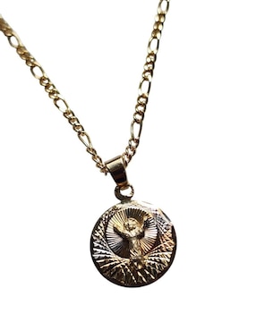Medalla y cadena Limerence By Claudia Herrera de oro laminado 14 K