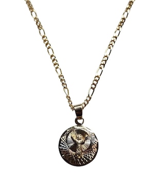 Medalla y cadena Limerence By Claudia Herrera de oro laminado 14 K