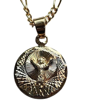Medalla y cadena Limerence By Claudia Herrera de oro laminado 14 K
