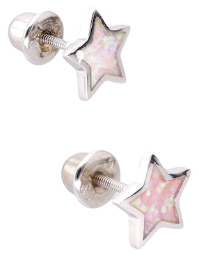 Aretes cortos de estrella In Season Jewelry de plata P 925 con acabado pulido