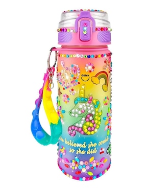 Botella de agua Güish unicornio con tapa rosca 600 ml