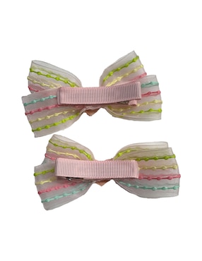 Set de 2 moños para cabello Fiorella con aplicación broche