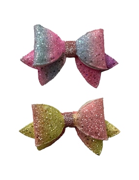 Set de 2 moños para cabello Fiorella con aplicación  broche