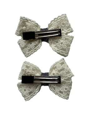 Set de 2 moños para cabello Fiorella con aplicación broche